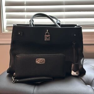 Medium Black with silver hardware handbag and wallet